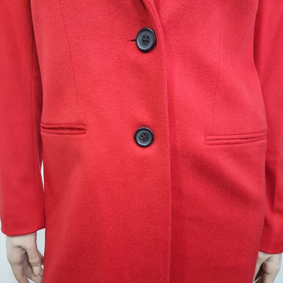 Joseph Red Wool Long Coat single Breasted Size EUR 40 US 8 Knee Length France - Picture 8 of 15